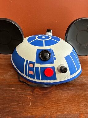 Disney R2-D2 Mickey Ears Hat in Blue and White with Red Accent